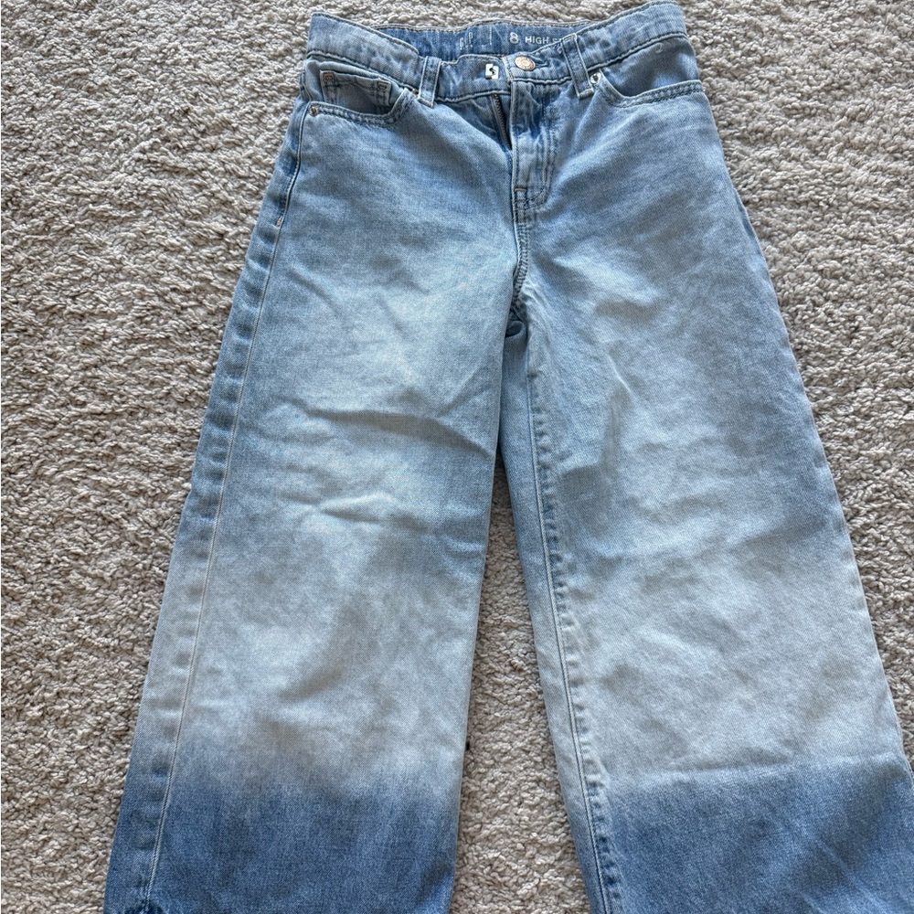 GAP Two-Tone Light Blue Wide-Leg Jeans